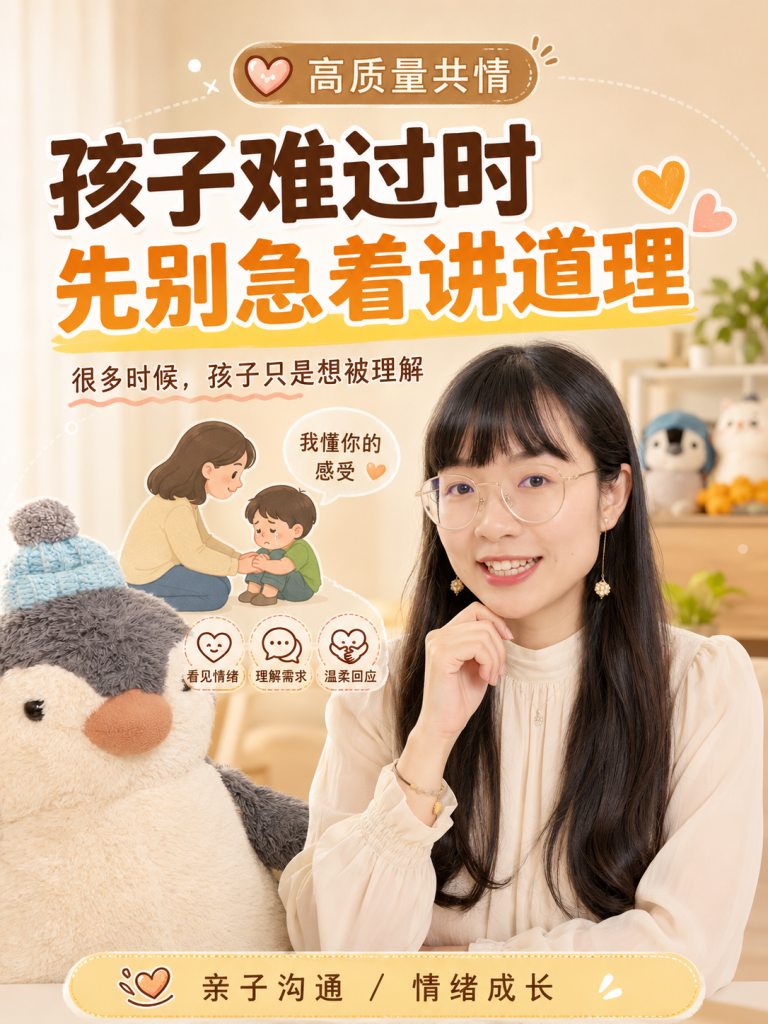 孩子难过时，先别着急讲道理