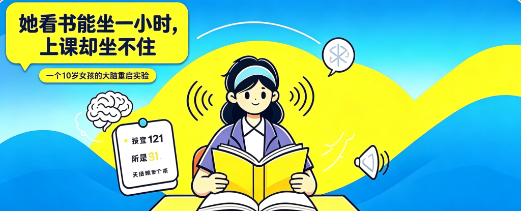 她看书能坐一小时，上课却坐不住｜一个10岁女孩的“大脑重启”实验